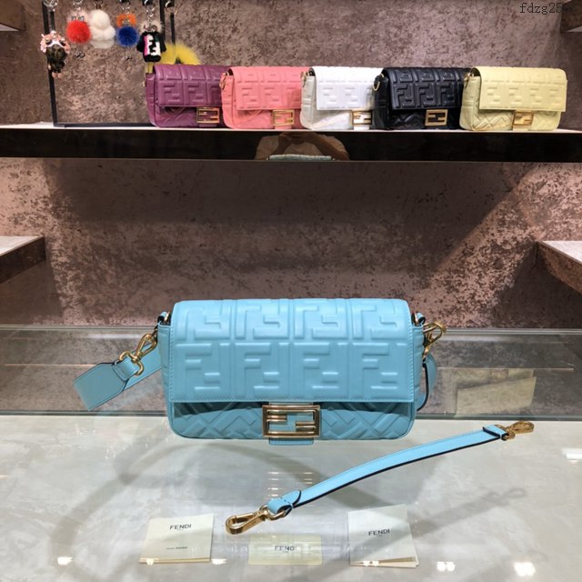 FENDI精品女包 芬迪BAGUETTE中號羊皮手袋 Fendi 0191M迷你肩背斜挎包 fdzg2533