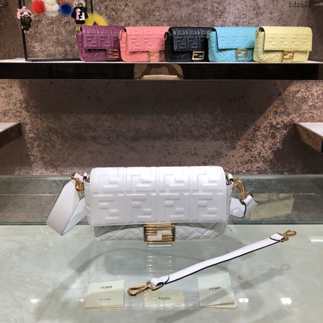 FENDI精品女包 芬迪BAGUETTE中號羊皮手袋 Fendi 0191M迷你肩背斜挎包 fdzg2535