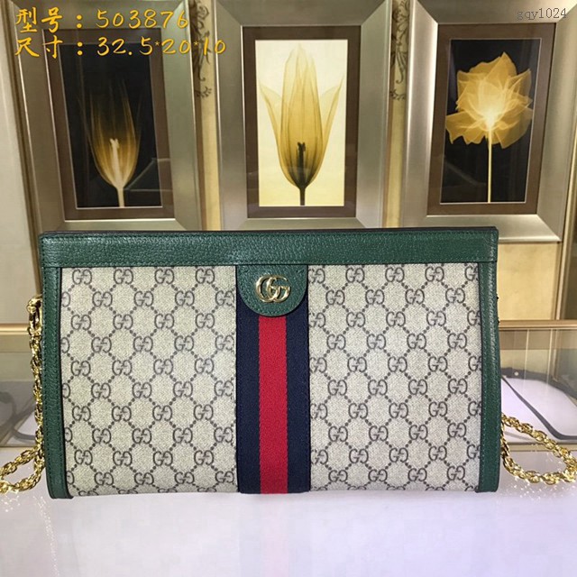 Gucci女包 503876 專櫃品質 古馳鏈條斜挎包 可手拿  gqy1024