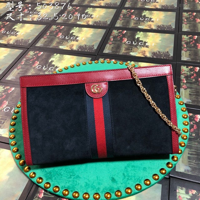 Gucci女包 503876 Gucci Supreme Ophidia系列 大號GG肩背包 古馳鏈條單肩斜挎女包  gqy1061