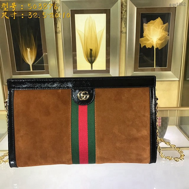 Gucci女包 503876 Gucci Supreme Ophidia系列 大號GG肩背包 古馳鏈條單肩斜挎女包  gqy1062