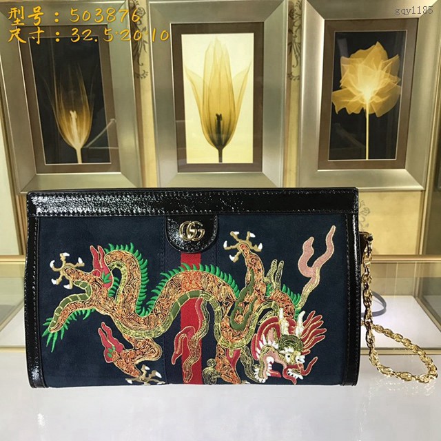 Gucci女包 503876 古馳Ophidia系列 中號GG肩背包 Gucci鏈條女包  gqy1185