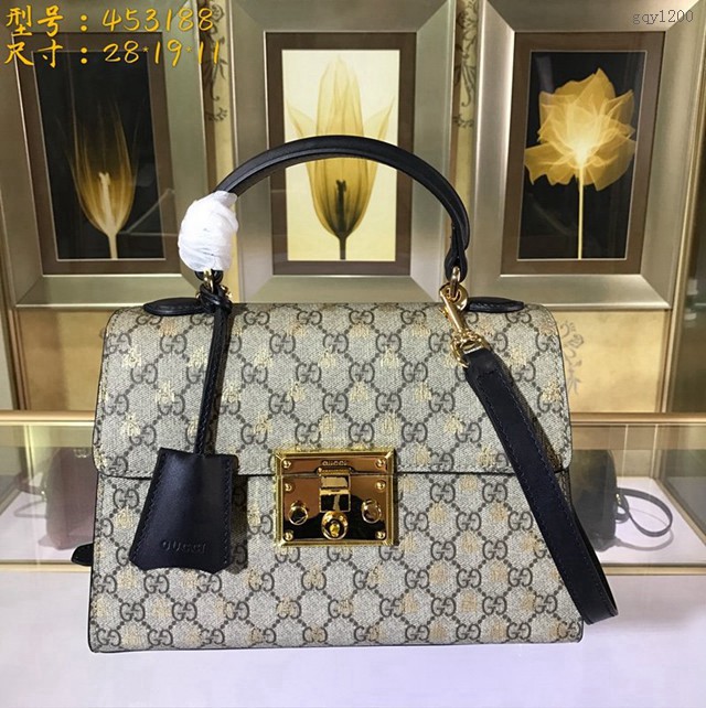 Gucci女包 453188 古馳雙G紋單肩手提托特包 GUCCI大號單肩包  gqy1200