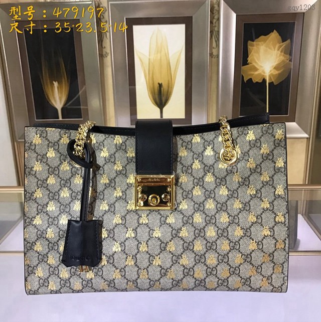 Gucci女包 479197 古馳gucci Padlock系列 大號GG肩背包  gqy1203