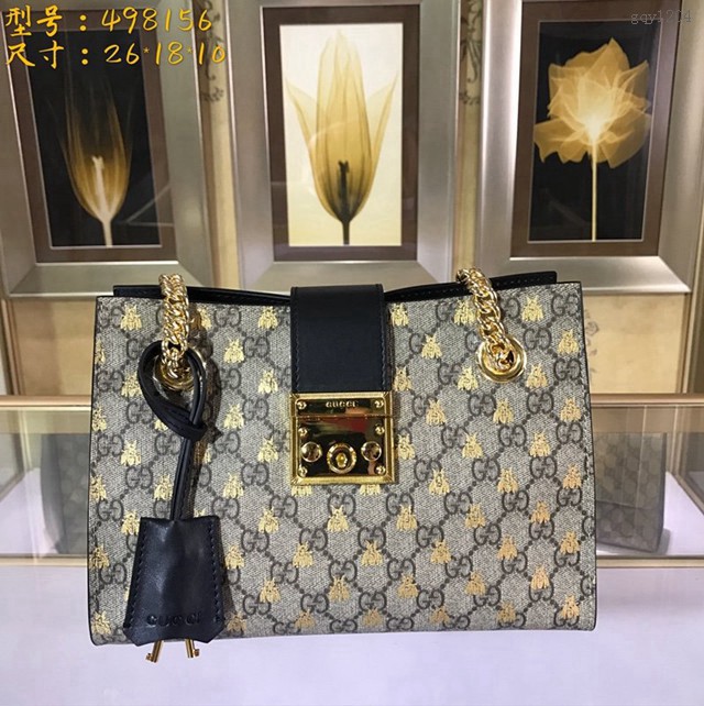 Gucci女包 498156 古馳gucci Padlock系列 中號GG肩背包  gqy1204