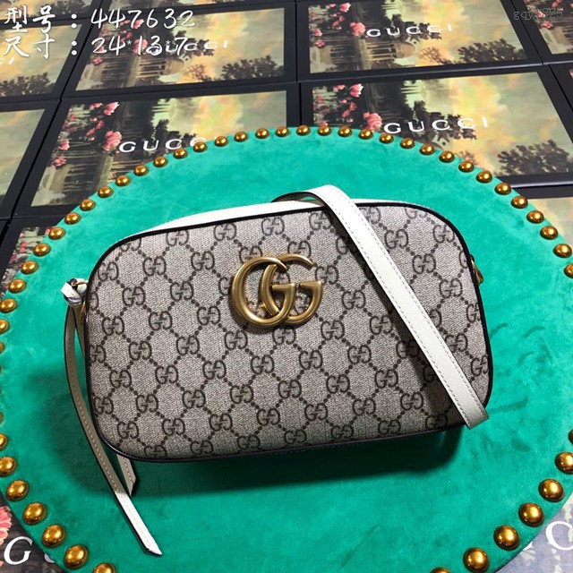 Gucci包包 447632 古馳經典GG Marmont系列 Gucci小號絎縫肩背斜挎包  gqy1825