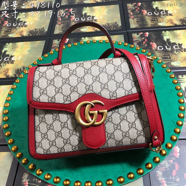 Gucci女包 498110 古馳GG Marmont系列 GUCCI女士手提包 古馳單肩斜挎包  gqy1830