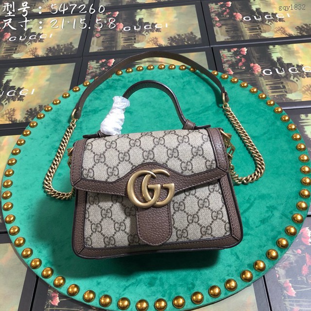 Gucci女包 547260 古馳翻蓋手袋 經典款古奇手提包 Gucci單肩斜挎女包  gqy1832