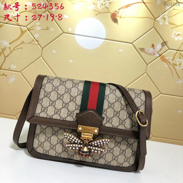 Gucci經典款女包 524356 古馳Ophidia系列肩背包 GUCCI中號雙G小蜜蜂斜挎包  gqy1854