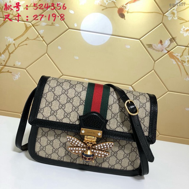 Gucci經典款女包 524356 古馳Ophidia系列肩背包 GUCCI中號雙G小蜜蜂斜挎包  gqy1857