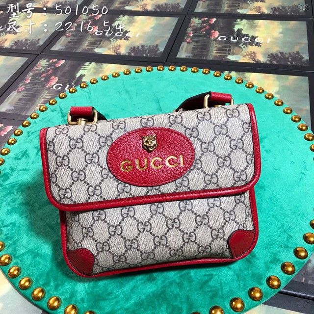 Gucci包包 501050 古馳GG小號單肩斜跨包 GUCCI小號郵差包  gqy1875