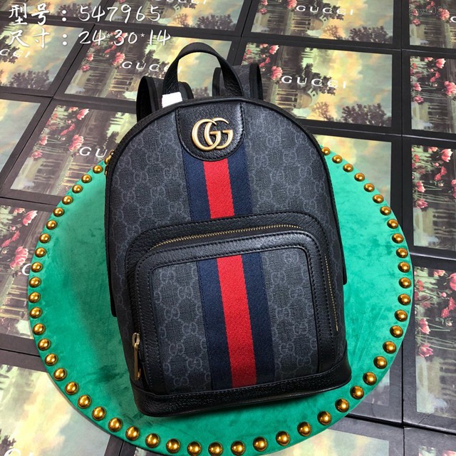 Gucci雙肩包 547965 古馳Ophidia Backpack織帶裝飾雙肩包 古奇後背包  gqy2087