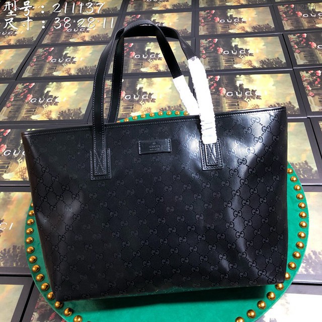 Gucci經典款女包 2Gucci古奇小號肩背斜挎包37 古馳Gucci女士購物袋 古奇專櫃同步爆款 GG高級人造革手提袋  gqy2110