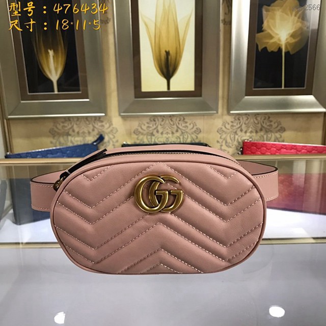 Gucci腰包 476434 GUCCI古馳GG Marmont系列 DSVRT 女士腰包  gqy2566