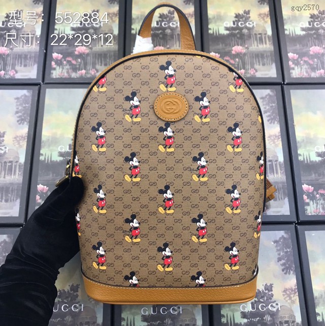 Gucci雙肩包 552884 古馳2020早春新款 Mickey mouse系列 Gucci迪士尼米奇後背包  gqy2570