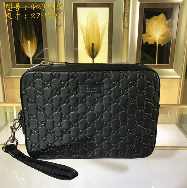 Gucci手包 429146 古馳GUCCI新款專櫃品質 時尚真皮壓花手拿包  gqy2919