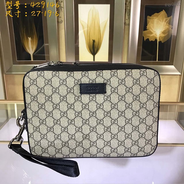 Gucci手包 429146 古馳GUCCI新款專櫃品質 時尚手拿包 Gucci男士手拎包  gqy2920