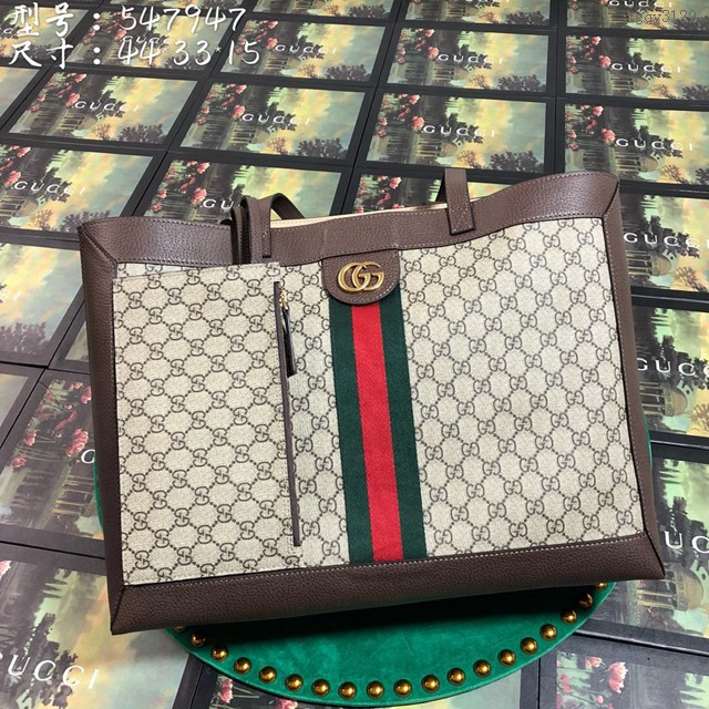 Gucci高仿專櫃女包 547947 GUCCI古馳Ophidia女士大號單肩包 Gucci購物袋  gqy3129