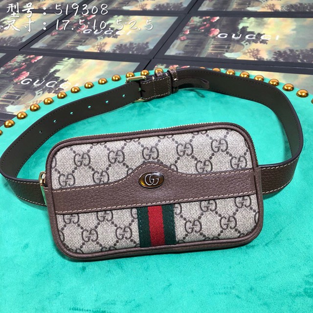 Gucci腰包 519308 古馳GUCCI中性Ophidia系列 經典雙G紋腰包  gqy3142