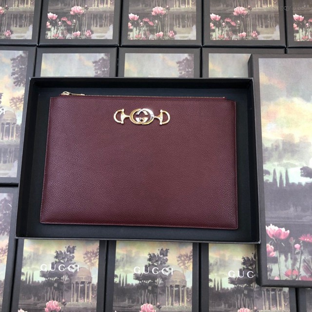 Gucci手包 570728 古馳2019新款Zumi系列 互扣式G馬銜扣 Gucci女士手拿包  gqy3189