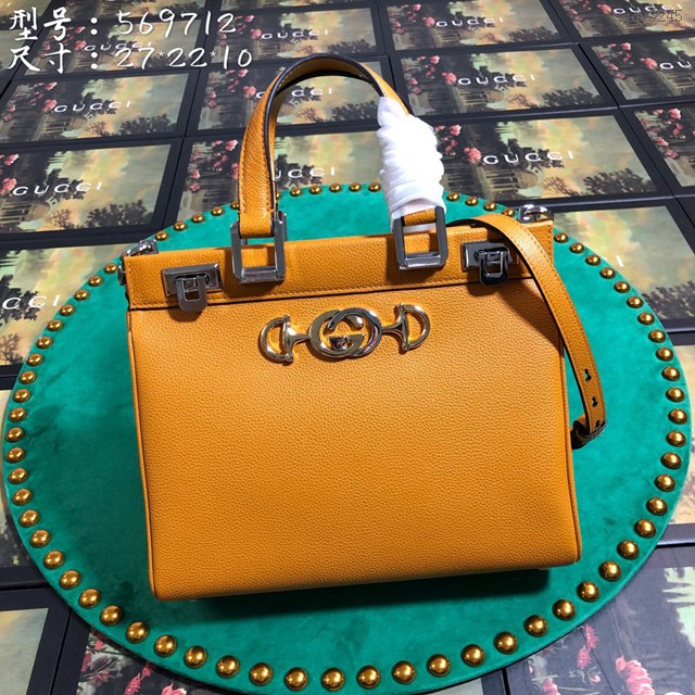 Gucci高仿專櫃女包 569712 古馳19春夏Zumi系列 Gucci小號單肩女包 Gucci摔紋全皮手提包  gqy3245