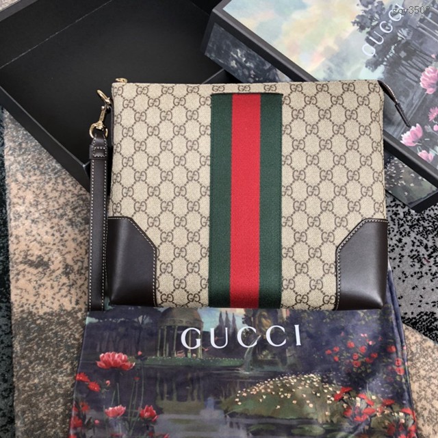 Gucci手包 523603 古馳Gucci新款男士手拿包 專櫃品質 古奇手腕包  gqy3508