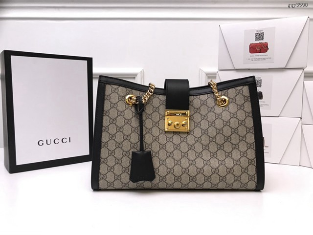 Gucci經典款女包 479197 古馳gucci鎖扣雙肩帶肩背包 Gucci手提購物袋  gqy3590