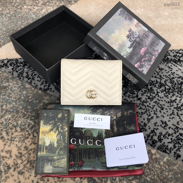 Gucci卡包 466492 古馳GG marmont小卡包 Gucci名片盒 Gucci女士零錢卡片盒  gqy3618