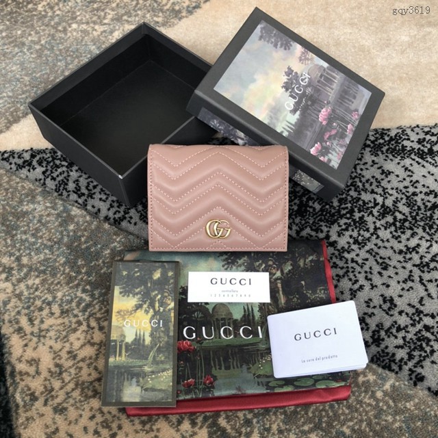 Gucci卡包 466492 古馳GG marmont小卡包 Gucci名片盒 Gucci女士零錢卡片盒  gqy3619