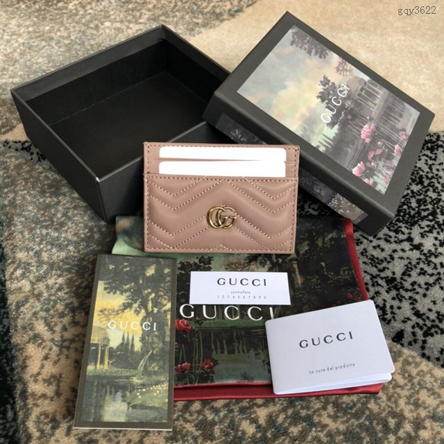 Gucci卡包 443127 古馳迷你菱形繡花小卡包 Gucci女款卡片夾  gqy3622