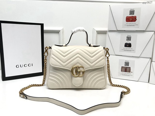 Gucci高仿專櫃女包 498110 古馳GG Marmont系列手提包 Gucci原廠皮女士單肩斜挎包  gqy3627