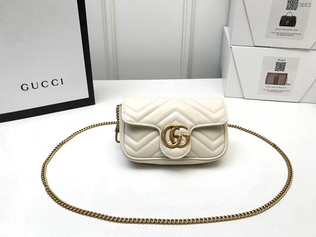 Gucci經典款女包 476433 古馳GG Marmont Mini迷你單肩斜跨鏈條包  gqy3653