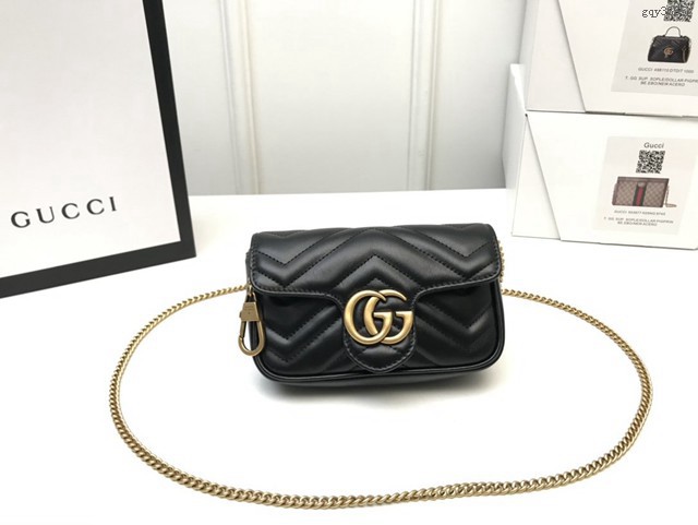 Gucci經典款女包 476433 古馳GG Marmont Mini迷你單肩斜跨鏈條包  gqy3655