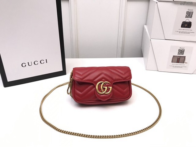 Gucci經典款女包 476433 古馳GG Marmont Mini迷你單肩斜跨鏈條包  gqy3656