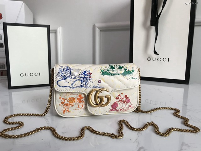 Gucci經典款女包 476433 古馳GG Marmont Mini迷你單肩斜跨鏈條包  gqy3658