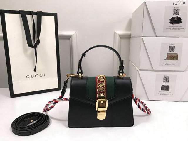 Gucci高仿專櫃女包 470270 古馳Sylvie系列 GUCCI女士紅色皮革迷你單肩斜挎包  gqy3690