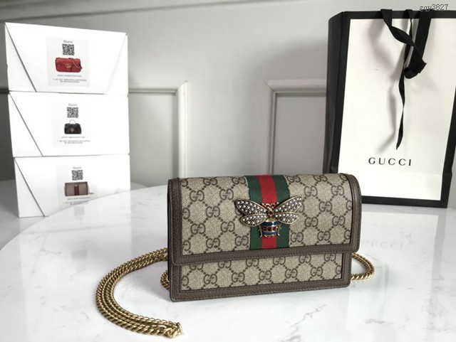 Gucci經典款女包 476079 古馳最新瑪格麗特皇后鏈子包 Gucci迷你斜挎女包  gqy3827