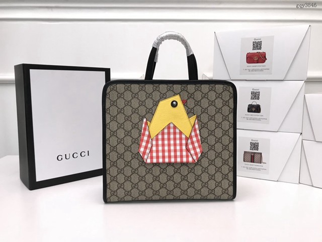 Gucci高仿專櫃女包 606192 古馳新款萌激小萌雞托特款包 Gucci兒童手提購物袋  gqy3846