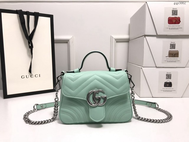 Gucci高仿專櫃女包 547260 古馳GG Marmont 2020早秋系列馬卡龍新色 Gucci手提女包  gqy3862