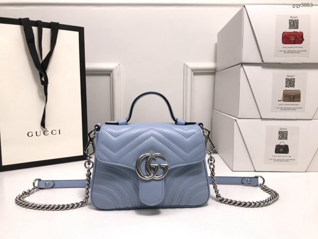 Gucci高仿專櫃女包 547260 古馳GG Marmont 2020早秋系列馬卡龍新色 Gucci手提女包  gqy3863