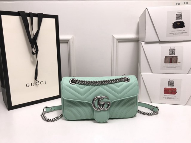 Gucci經典款女包 443497 古馳馬龍卡色GG Marmont手袋 Gucci2020新款鏈條單肩斜挎包  gqy3868