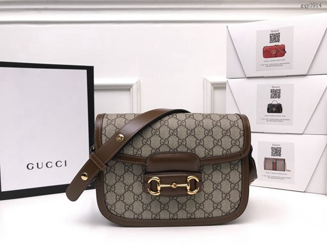 Gucci經典款女包 602204 古馳1955 Horsebit Bag 經典馬銜扣 Gucci爆款女士單肩斜挎包  gqy3914