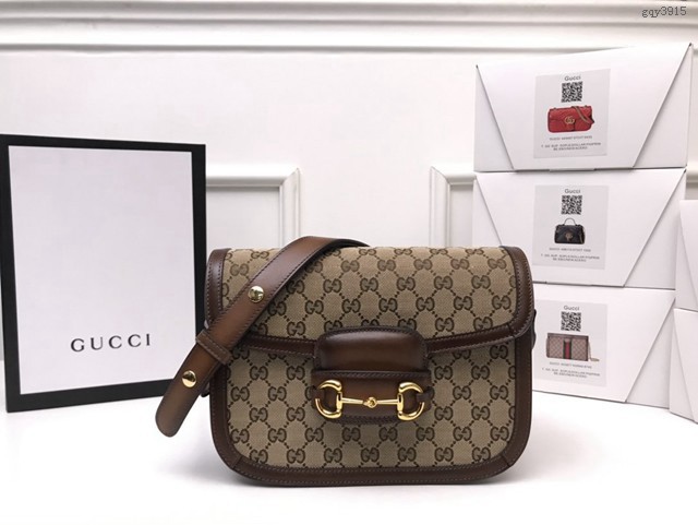 Gucci經典款女包 602204 古馳1955 Horsebit Bag 經典馬銜扣 Gucci爆款女士單肩斜挎包  gqy3915