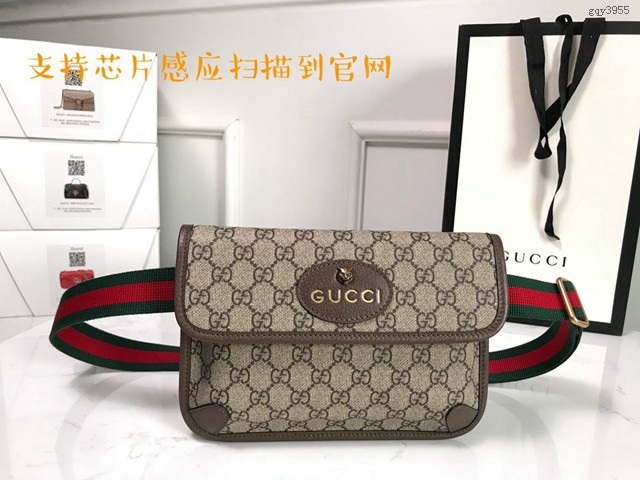 Gucci腰包 493930 古馳GUCCI新款腰包系列 晶片版 古奇虎頭腰包 男女同款  gqy3955