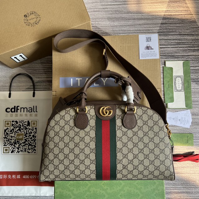 Gucci官網新款女款手提包 古馳Gucci Savoy系列中號保齡球包723309 gqy4550