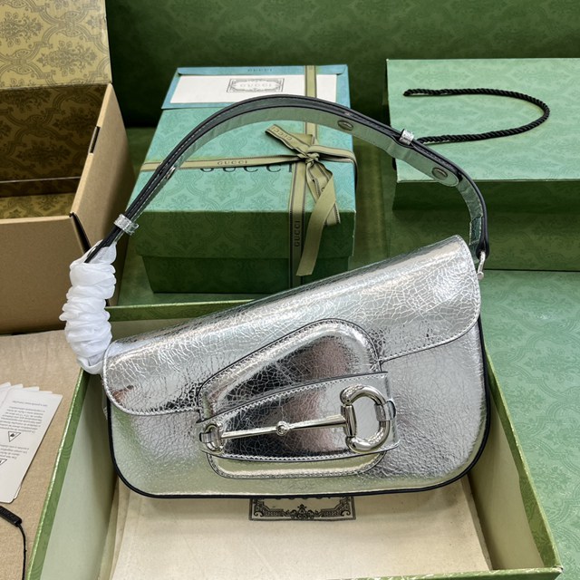 gucci專櫃2024新款原廠皮斜挎手袋 古馳Gucci Horsebit 1955系列小號肩背包 jcp1774