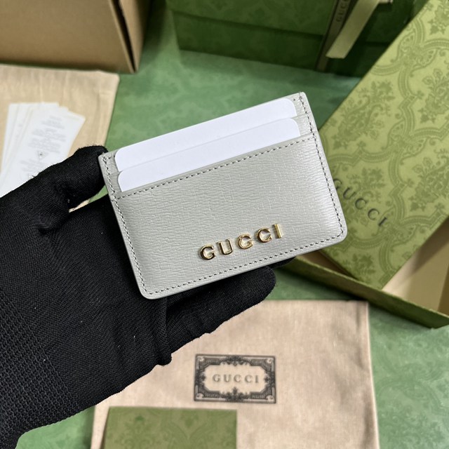 gucci專櫃新款原廠皮卡包 古馳飾手寫體Gucci標識卡片夾 jcp1798