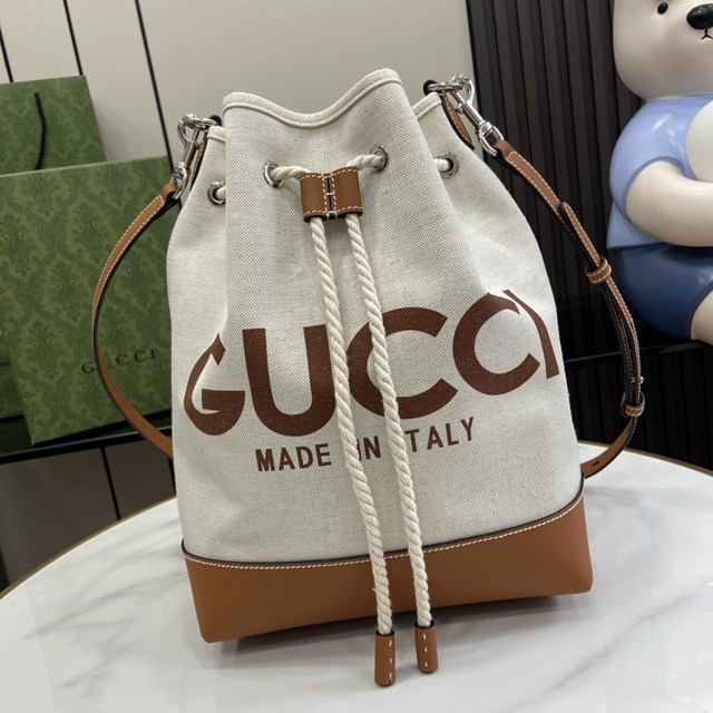 gucci專櫃2024早春系列水桶包 古馳飾Gucci印花小號肩背包 jcp2118