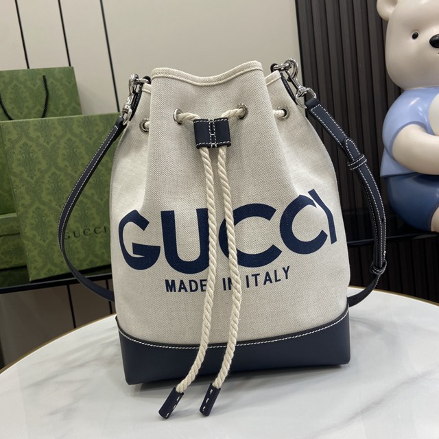 gucci專櫃2024早春系列水桶包 古馳飾Gucci印花小號肩背包 jcp2119