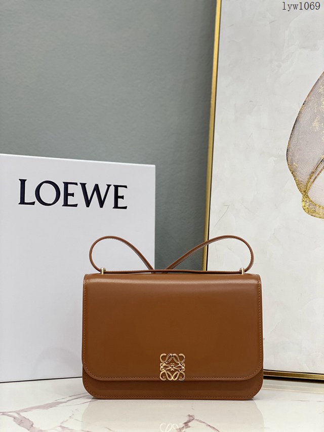 Loewe專櫃2022全新Goya系列中號手袋 羅意威爆款純色全皮肩背斜挎女包 lyw1069